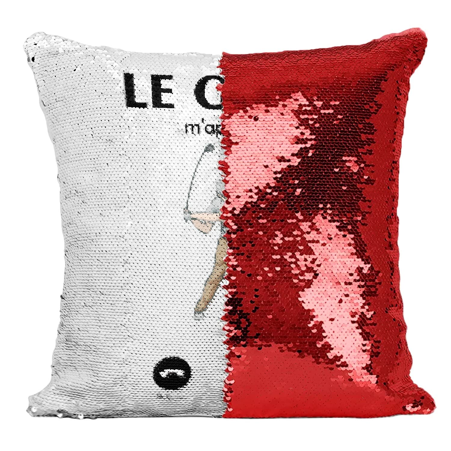 Coussin Sequin Rouge de golf magique à paillettes réversibles