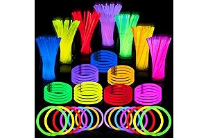 JOYIN 144 pcs Bulk 8" Glow Sticks, Bracelets, Necklaces for Halloween