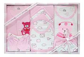 MOM CARE Newborn Gift Set Has All Born Baby Items for Both Newly Born Baby Boy or Girl for or Girls Unisex 12pcs Set Pink - image, photos