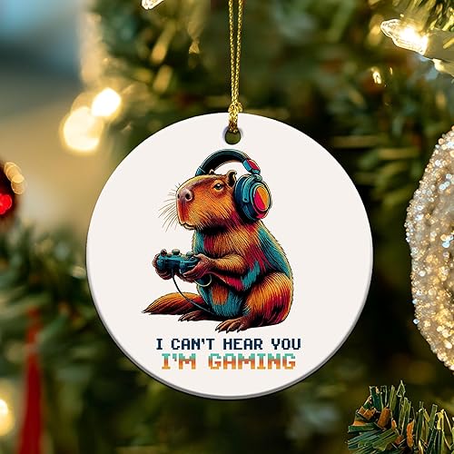 Miniatura 2 de Adorno de gamer 2025  Adornos de juego para árbol de Navidad  Capybara - Adorno de cerámica para videojuegos, hombres, adolescentes y niños - I