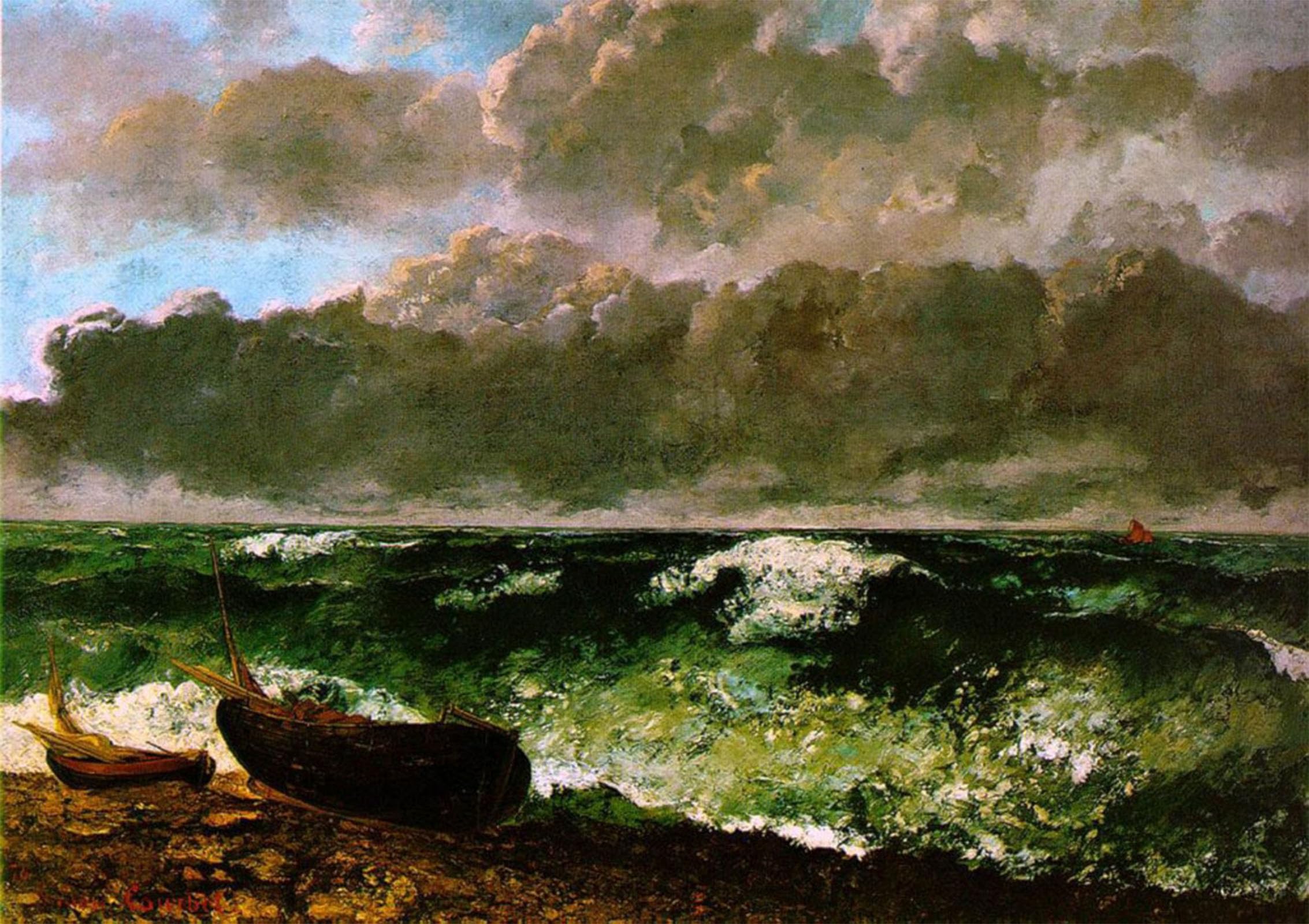 ARTXLXXBN Famous Print Painting Colorful Art Print the Stormy Sea by Gustave Courbet Canvas Art Decorations for Home Decor 60x90cm