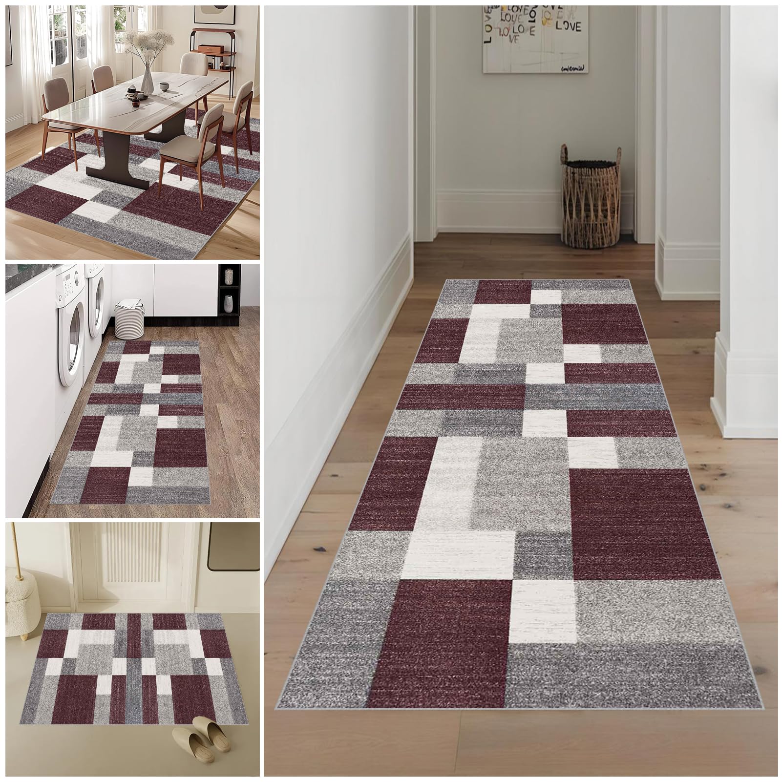 Lmyoieqm Carpet Runners for Hallways 40 x 100 cm Non Slip Kitchen Runner Rugs Washable Carpet Floor Mat Entrance Runner for Hallway Entryway Kitchen Absorbent Area Rugs for Kitchen Laundry Room
