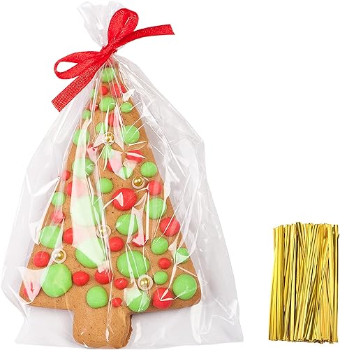 Miniatura 9 de Yotelab Bolsas para tartas, bolsas de celofán transparente de 3 x 5 pulgadas con lazos giratorios, 100