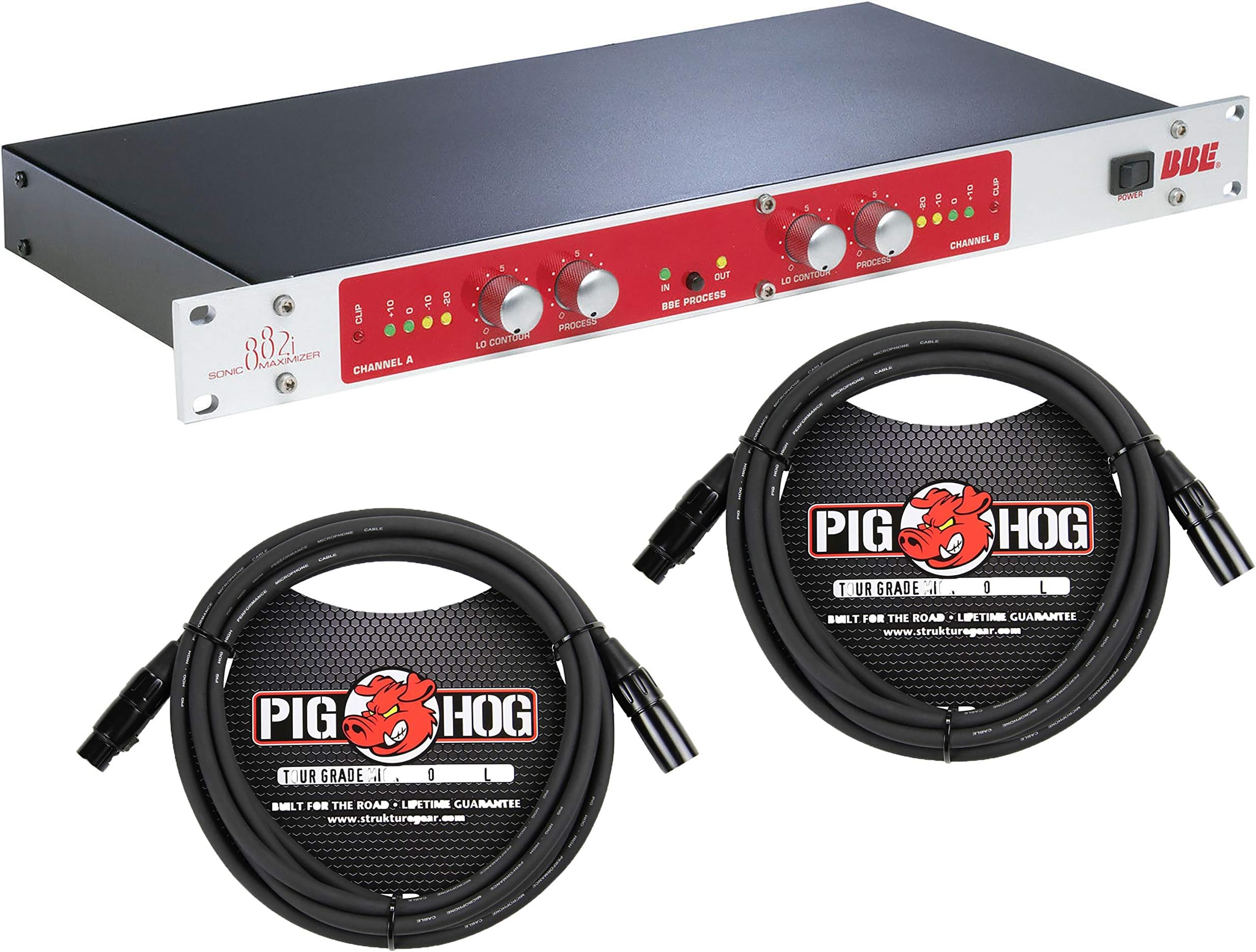 BBE 882i Sonic Maximizer Dual Mono Processing Engine w/ 10' PigHog XLR Cables