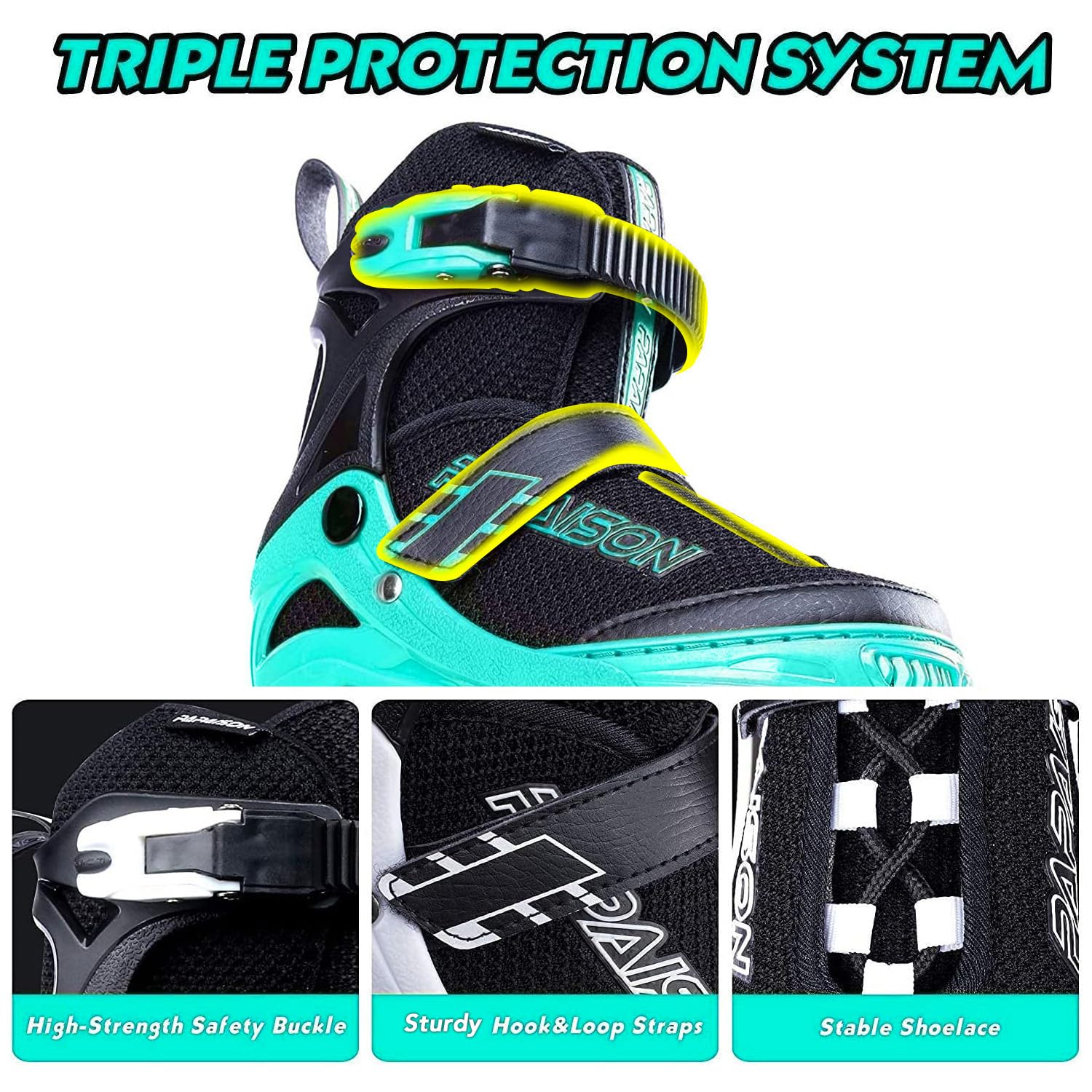 Inlineskates Damen Herren Speedskates High-Speed ABEC9 Inliner 90/100/85A Grün