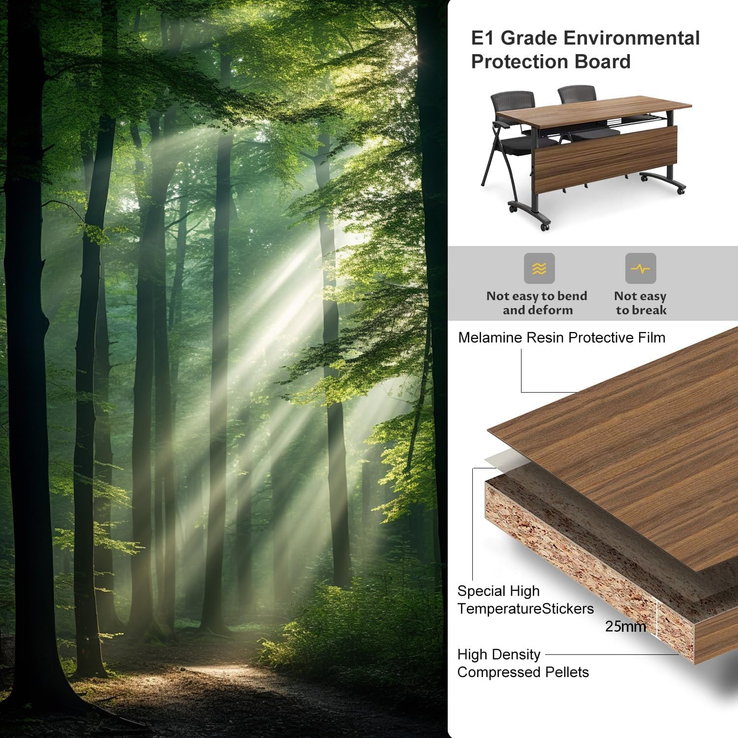 Conference Table Folding Conference Room Table Meeting Tables Flip Top Training Table Foldable Conference Tables with Wheels for — view 7