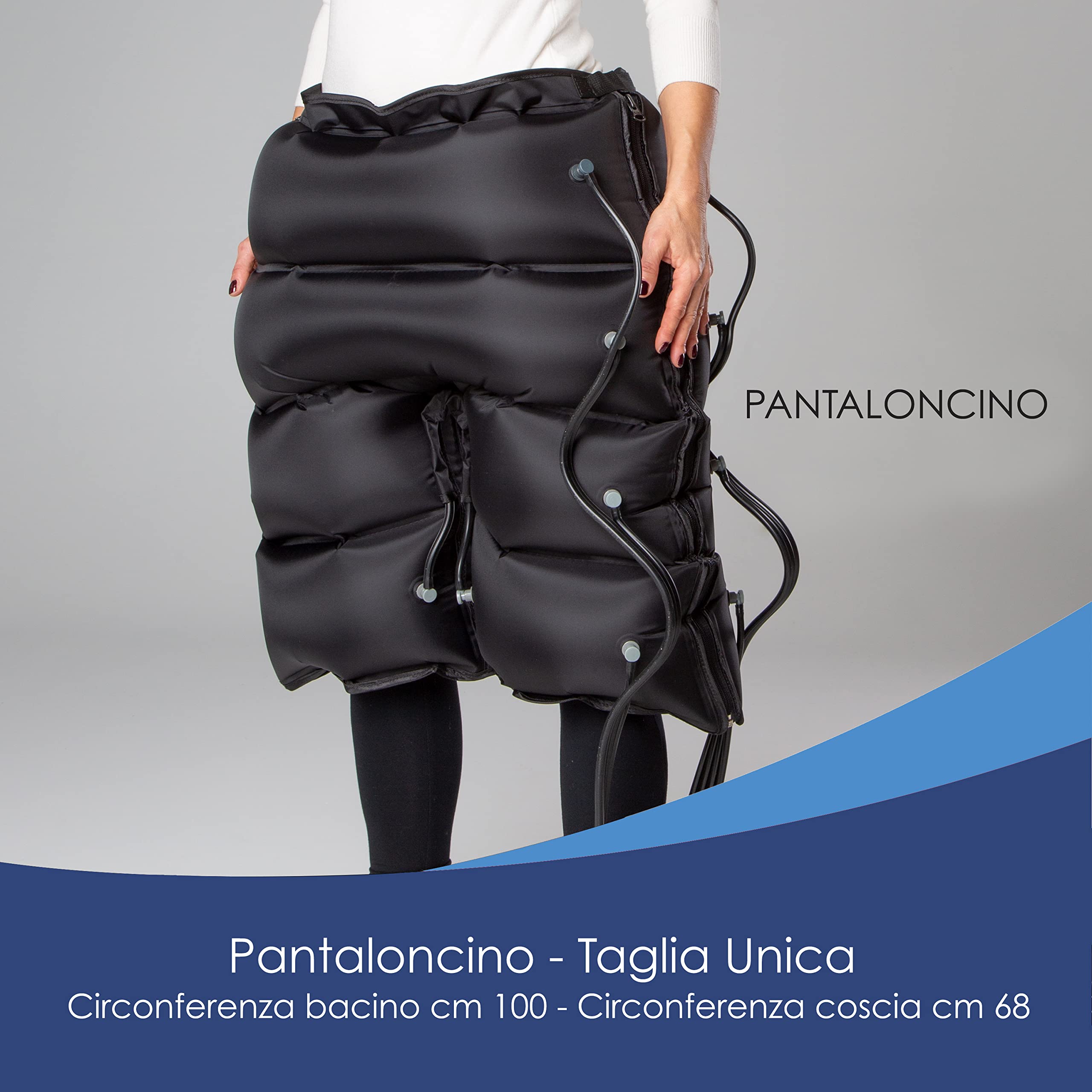 DDinamicamed ® PRO 4.0 Pressoterapia Linfodrenaggio Professionale Digitale Classic, Pressoterapia per Casa con 6 Programmi, Massaggio Linfodrenante 4 Camere Gambali XL, Fascia Addome e Pantaloncino