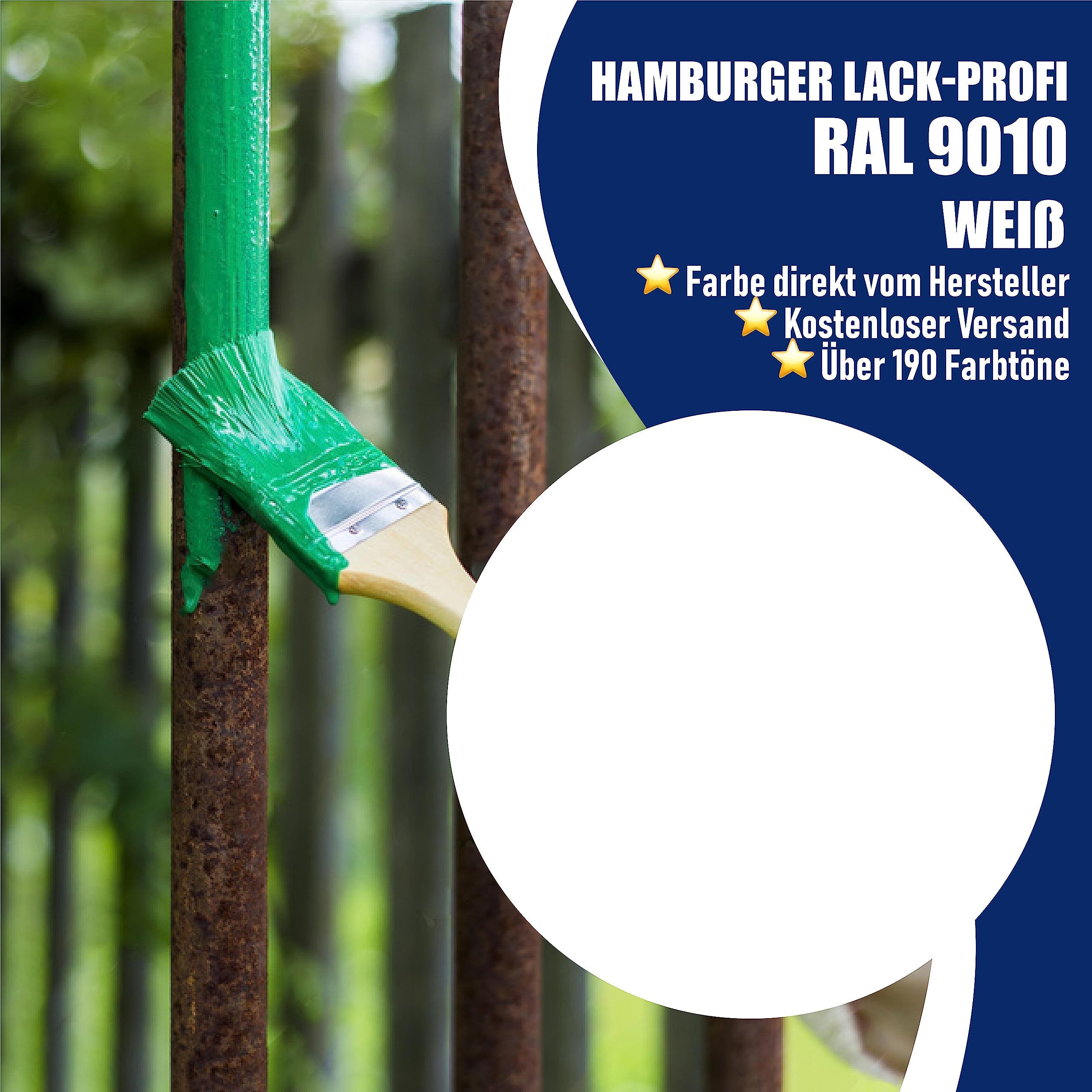 Metallschutzlack 3in1 SEIDENMATT Weiß RAL 9010 Metallschutzfarbe 3-in-1 Grundierung, Rostschutz und Deckanstrich in Einem Metalllack Metallfarbe // Hamburger Lack-Profi (5 L)
