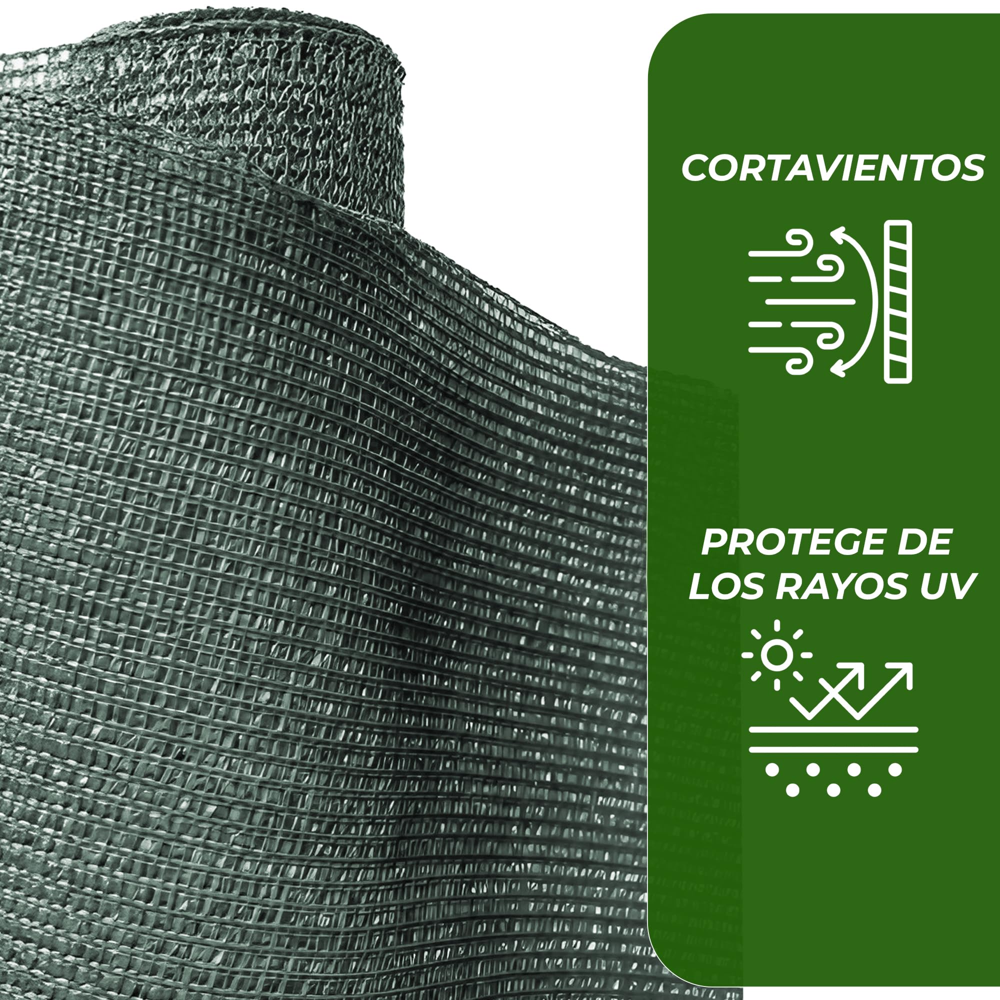 ESTO Red de sombra 90 % de sombra, diferentes tamaños, tela de privacidad, tejido cortavientos, red para vallas de jardín, balcón o terraza, lona de sombra verde (1,5 x 50 metros)