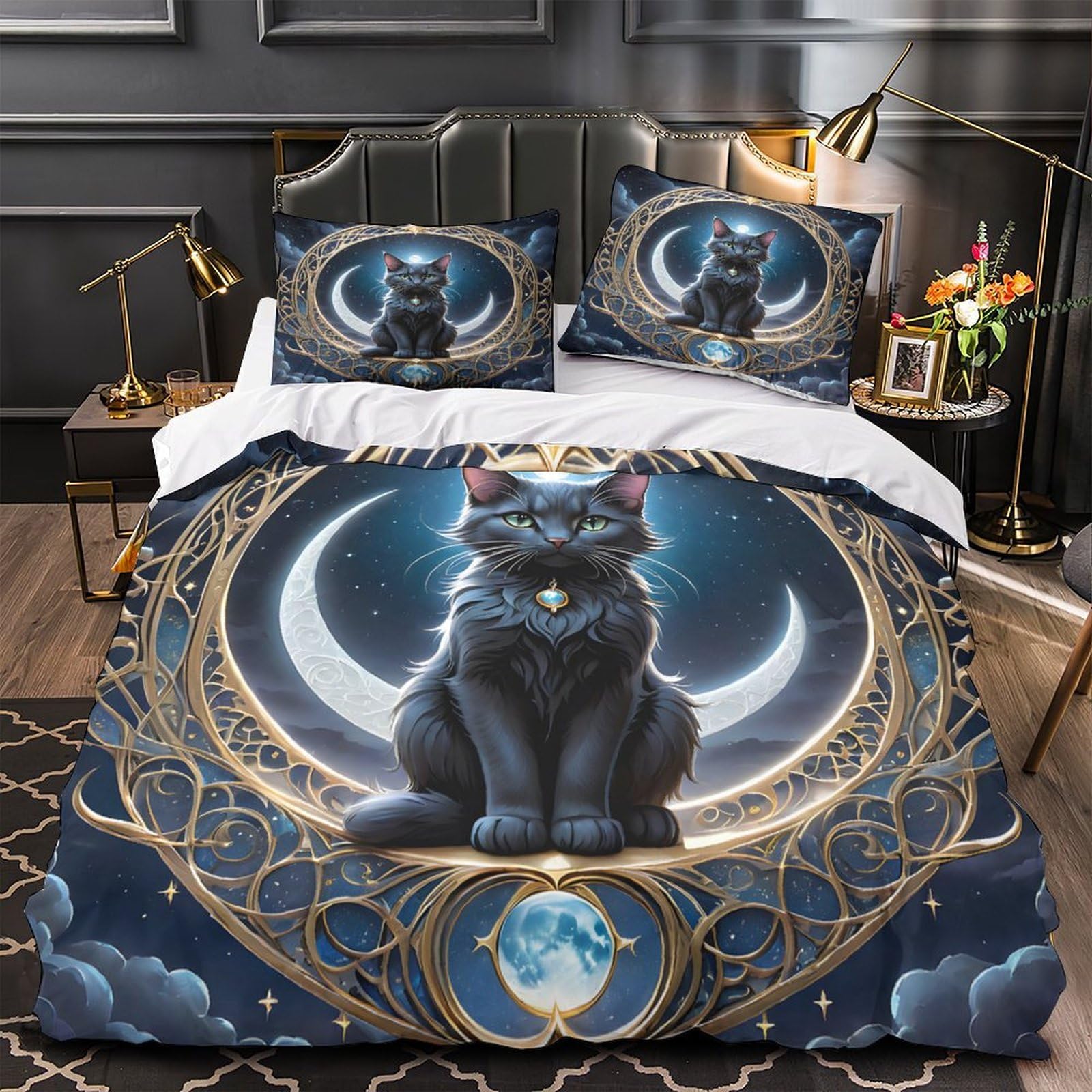 Housse de couette chat fantastique pour créer un cocon mystique et doux