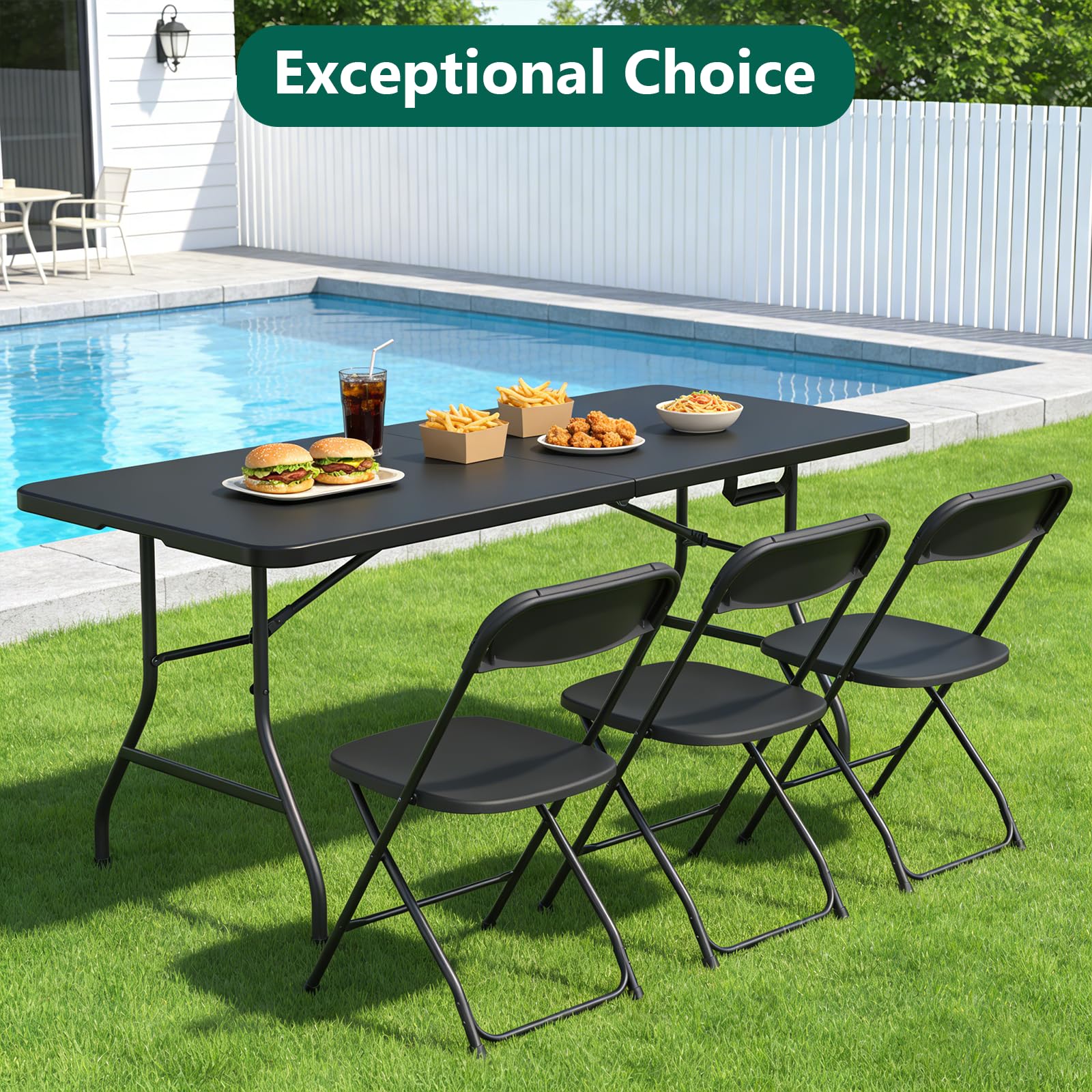 Amazon.com: MAKE CHANGES Folding Table 6FT Heavy Duty Plastic