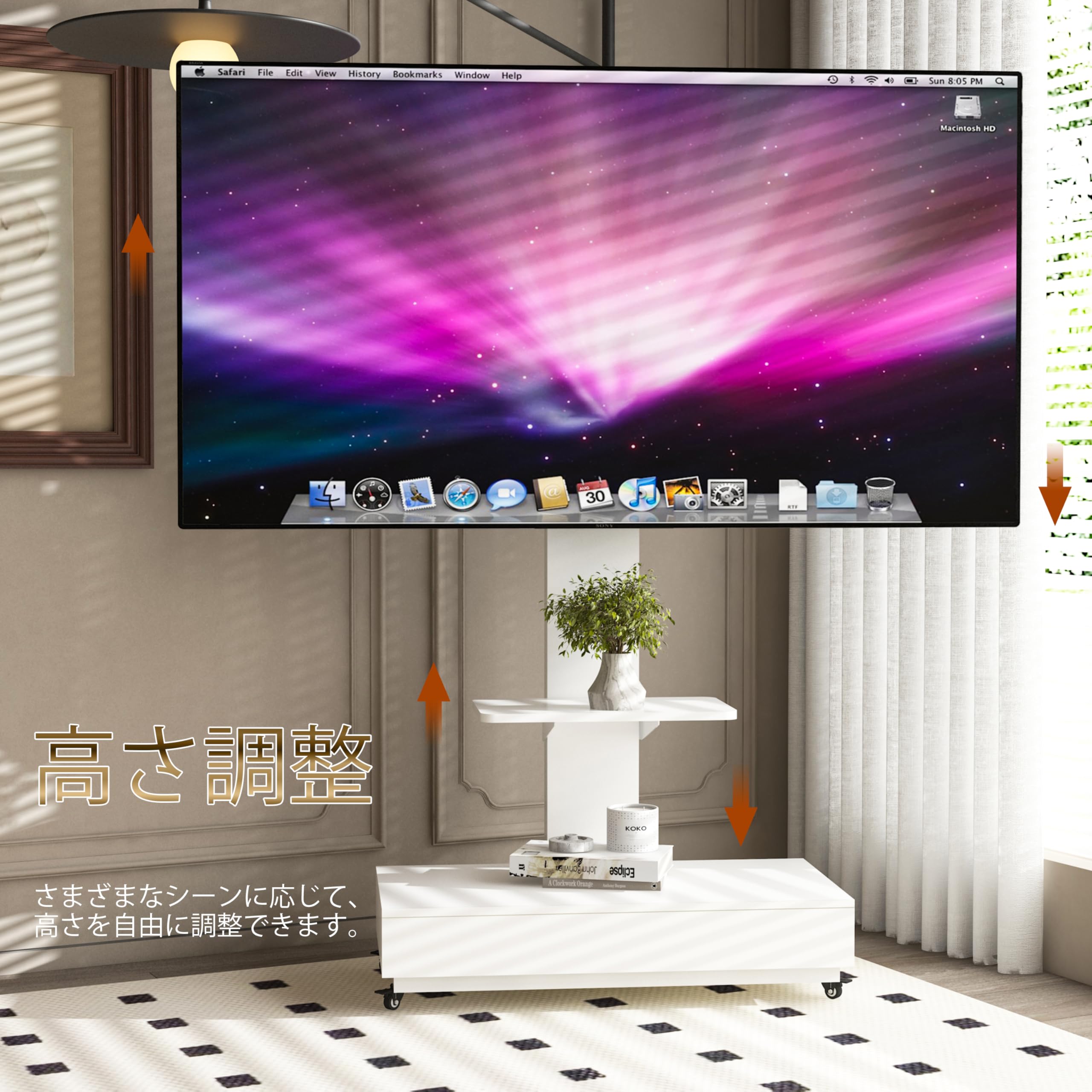 ホワイト 引き出し付きTVスタンド｜32-75インチ対応 高さ調整可能｜ Amazon.co.jp: テレビ スタンド テレビスタンド Tv stand ロータイプ