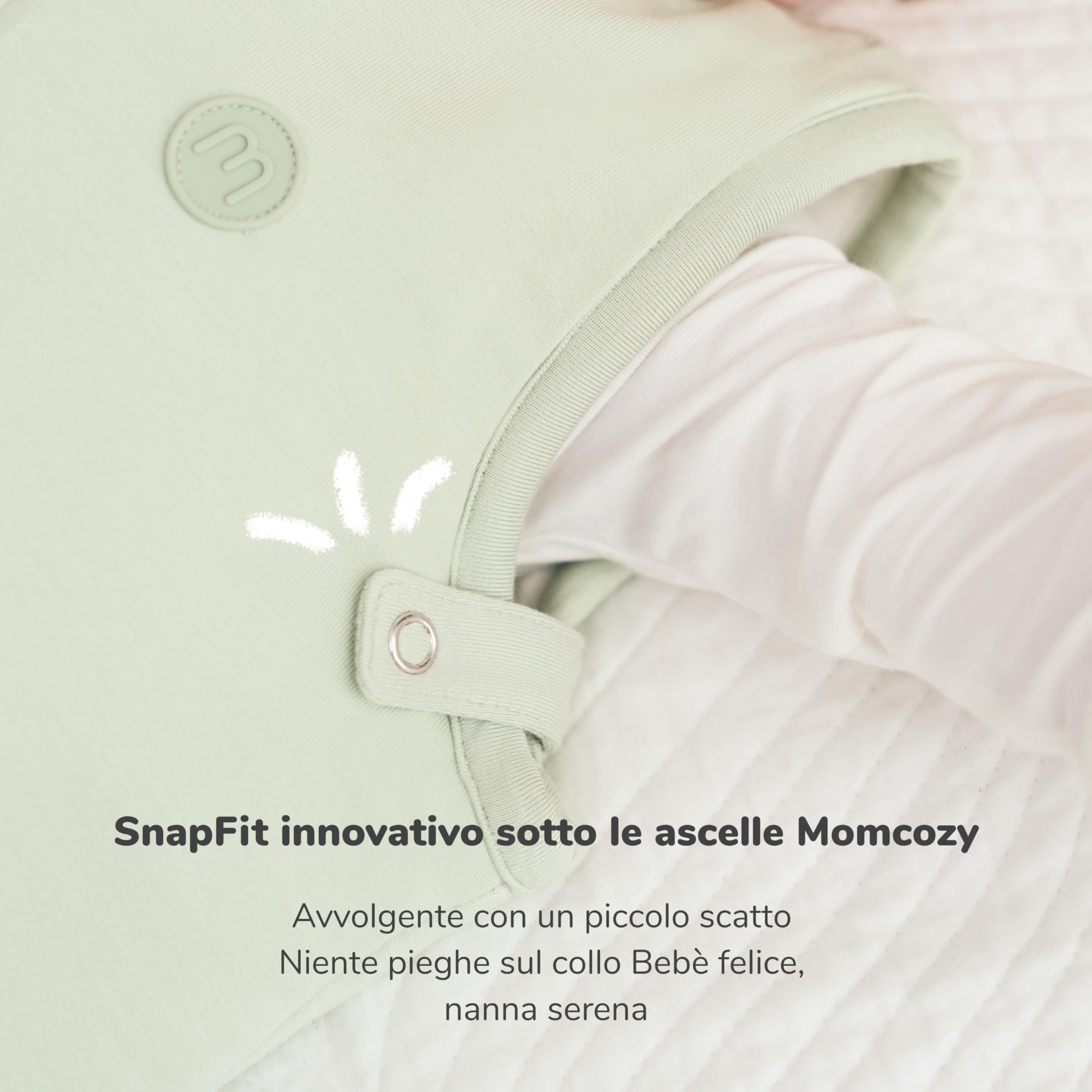 momcozy Sacco Nanna Per Bebè, 1,5 TOG In Fibra Di Bambù, SnapFit Regolabile Sotto Le Ascelle, Fondo Ampio Per Movimento Naturale, Zip A Doppio Cursore Con Protezione