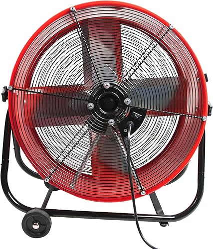 Miniatura 7 de Maxx Air Ventilador industrial de 24 pulgadas, resistente, ventilador de tambor resistente para taller, potentes ventiladores de tienda resistentes