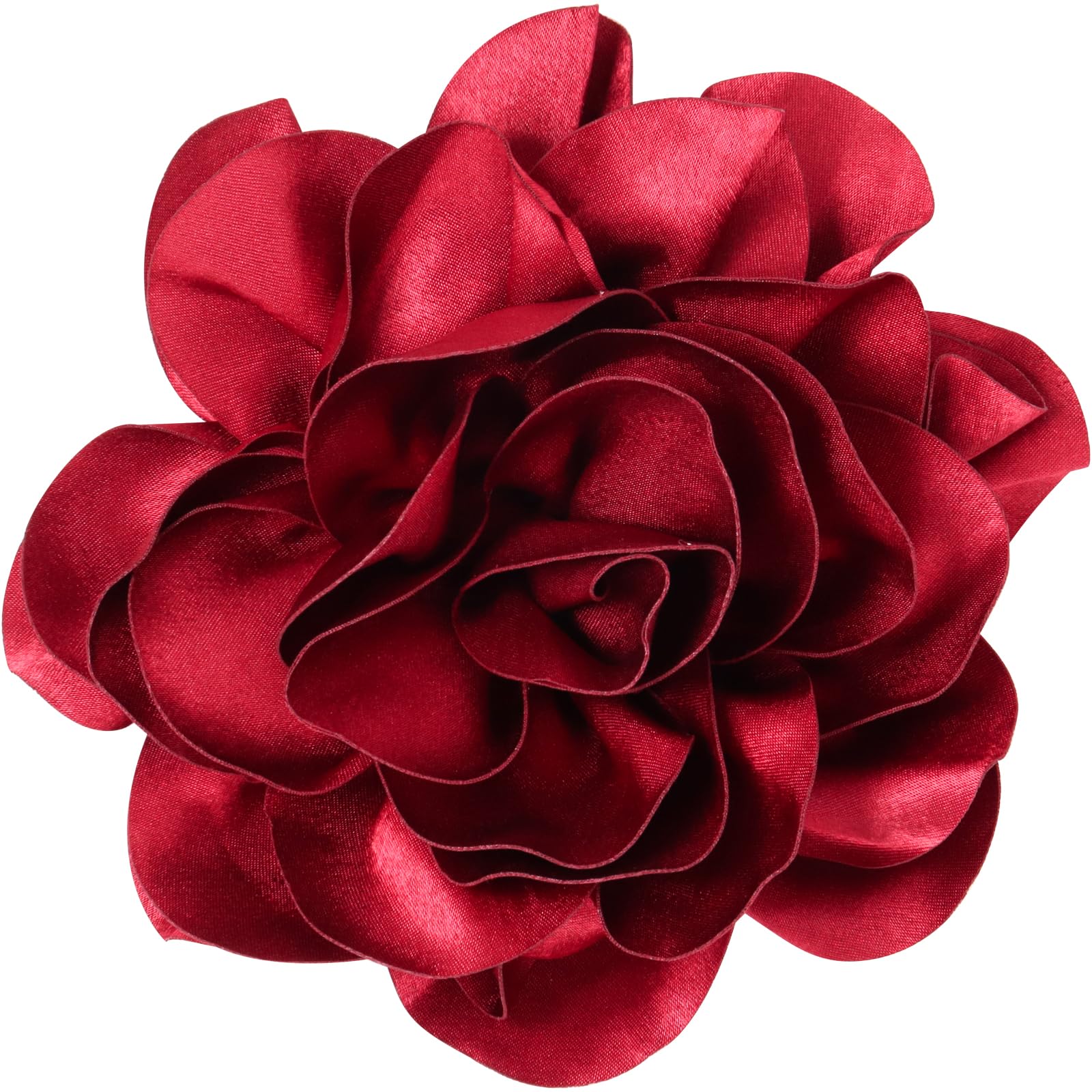 Big Flower Dainty Satin Fabric Rose Flower Brooches Large Rose Flowers Satin Lapel Brooches for Women Wedding Dinner Party Decoration 7.48 Inches