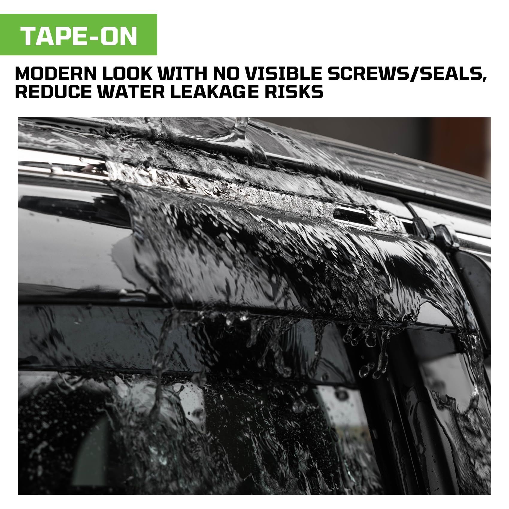 Window Visors Rain Guards Fit for Double Cab Tacoma 2016-2023,Tape-On Rain Guards for Car Windows,Durable PC Material Vent Visors for Cars,Side Window Deflectors for Toyota Tacoma Accessories-4 PCS