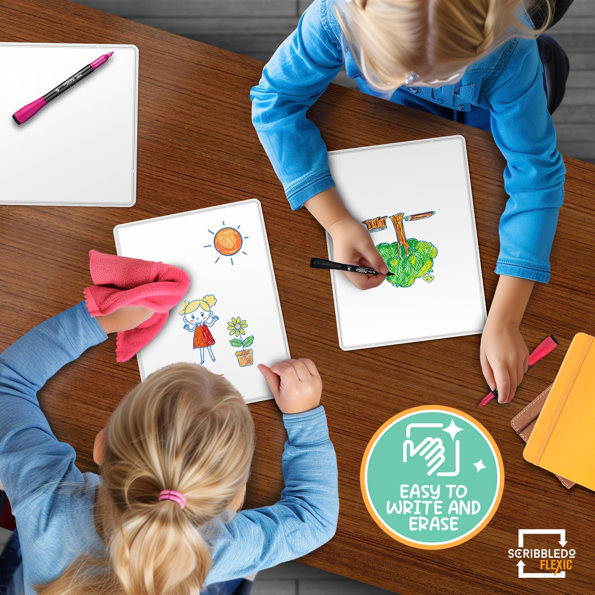 12 Pack Dry Erase XY Axis Lap Boards 9x12 Inch - Double Sided Math Coordinate Grid Whiteboards For Classroom - View #9