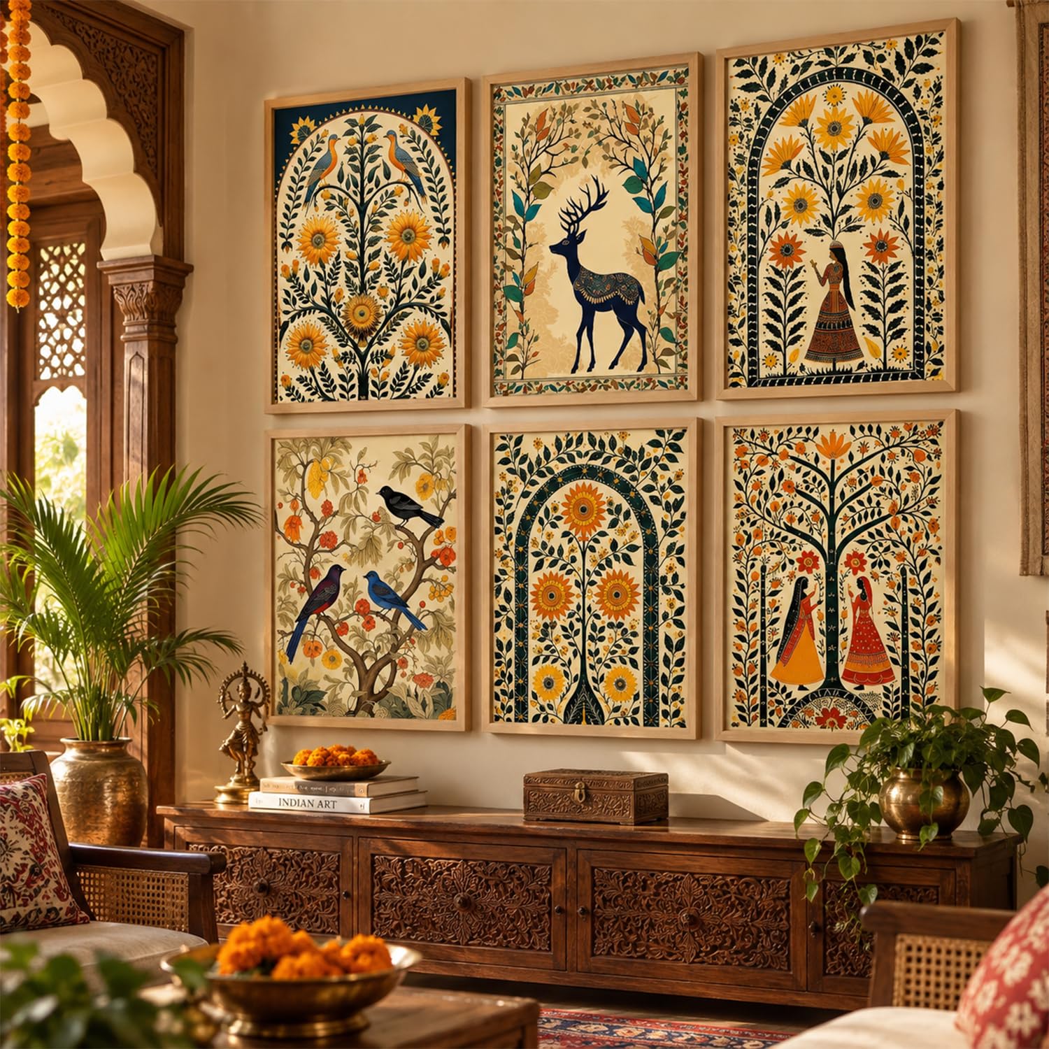 Kotart Madhubani Wall Art - Framed Paintings -16 Kotart Madhubani Wall Art - Framed Paintings -16