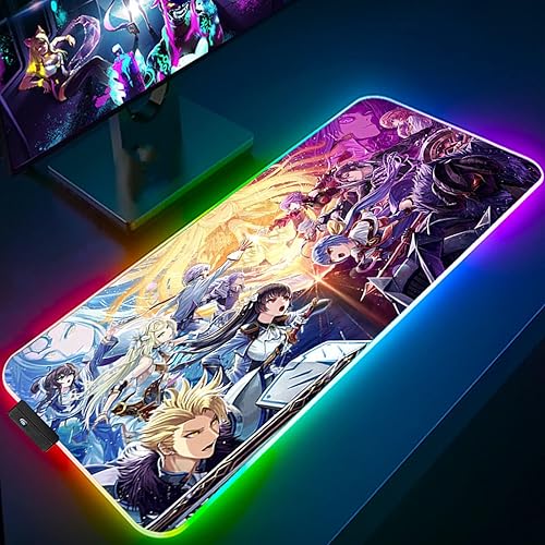 Alfombrilla de mouse para videojuegos de anime Siete RGB tapete de mouse para niña tapete de mouse para laptop accesorios de computadora protector