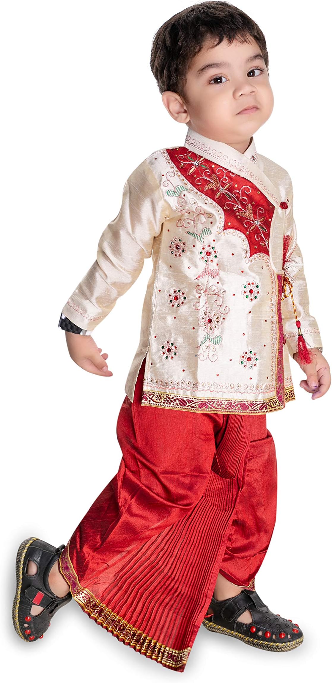 NEW GEN Baby Boy's Cotton Silk Kurta Dhoti Set