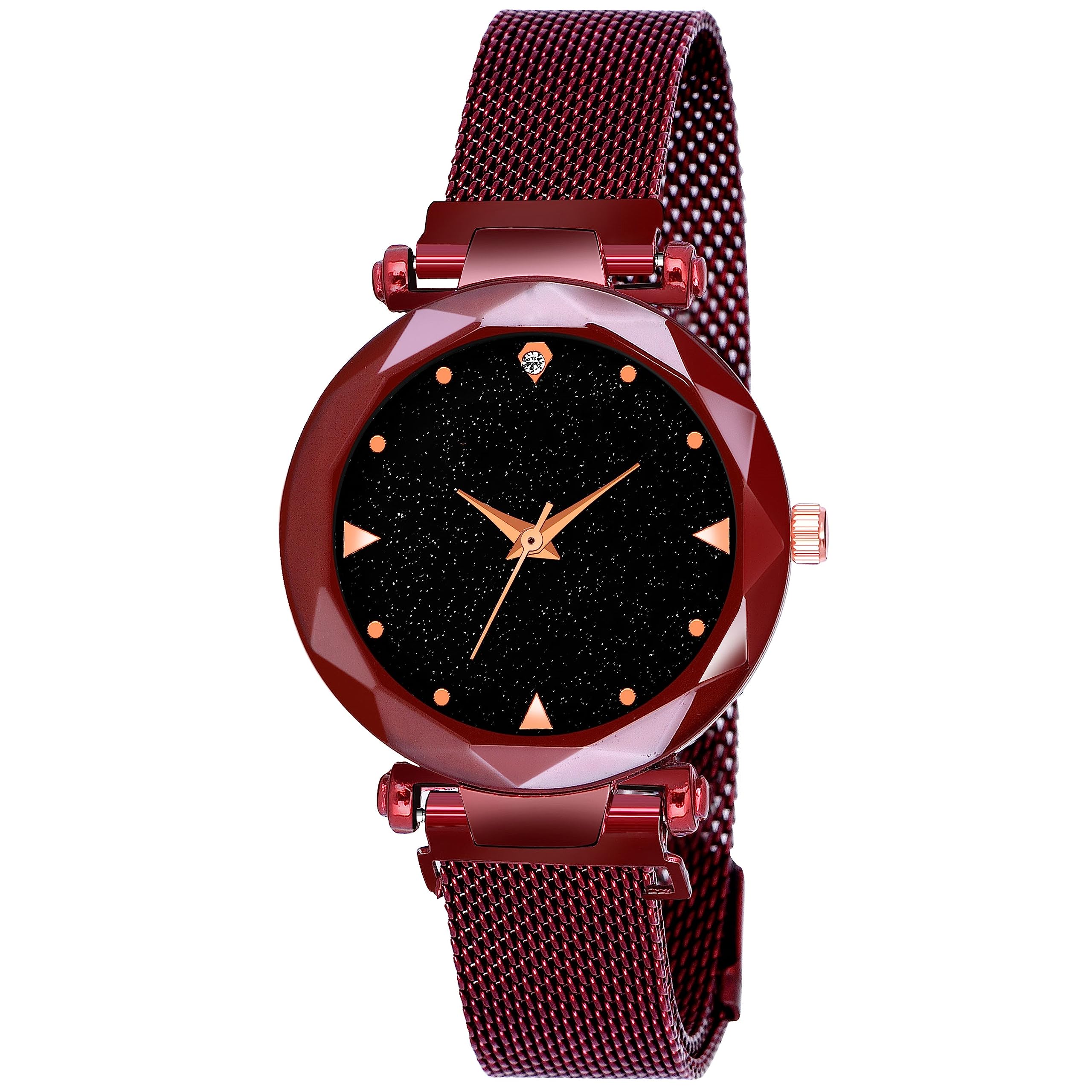 SATNAM ART Womens Metal Bezel Claspy Buckle Metal Case Analogue Watch-Pack of 1 (S-C-1019_Maroon) (B0CCLCYHHH) Amazon Price History, Amazon Price Tracker