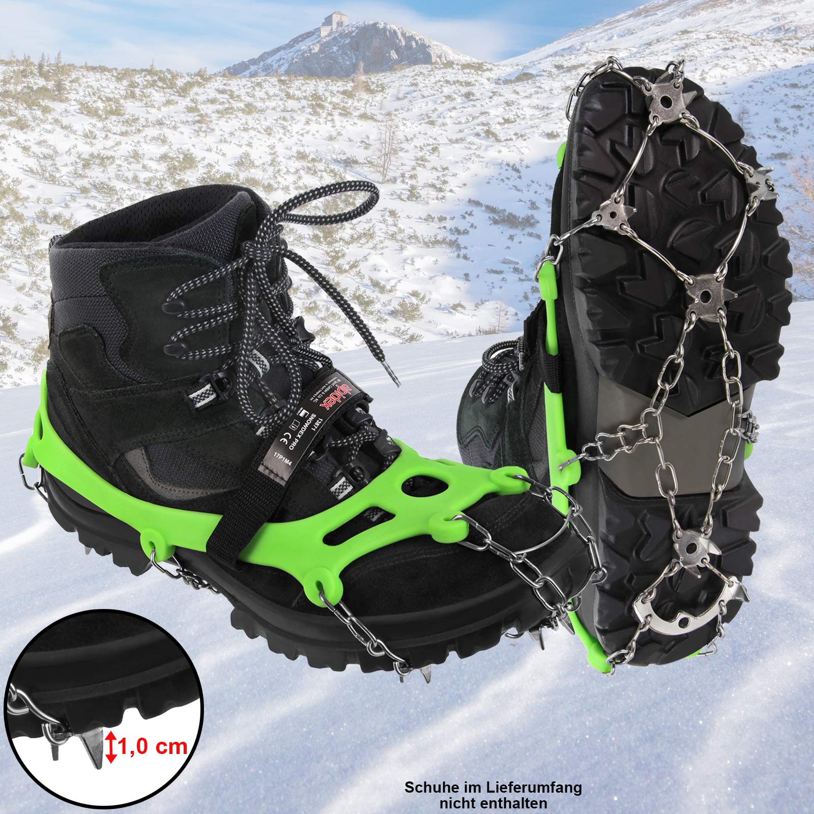 Grödel Stijgijzers voor bergschoenen, anti-slip spikes, roestvrij