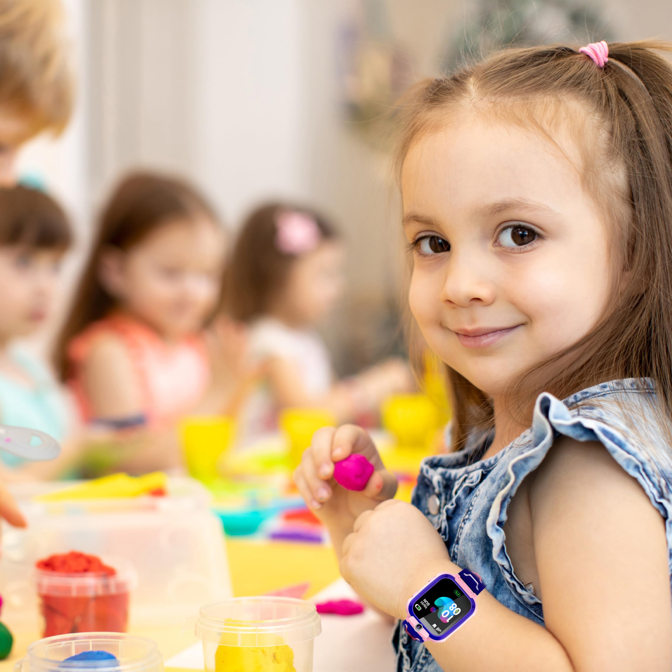 Retoo Smart Watch per bambini bambino orologio da polso intelligente GPS SOS chiamata cellulare con musica, sveglia, modalità scuola, torcia
