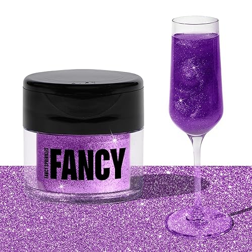 Fancy Sprinkles Purpurina comestible, 100% comestible para alimentos y bebidas espumosos, sin sabor ni textura (0.14 oz, morado amatista)