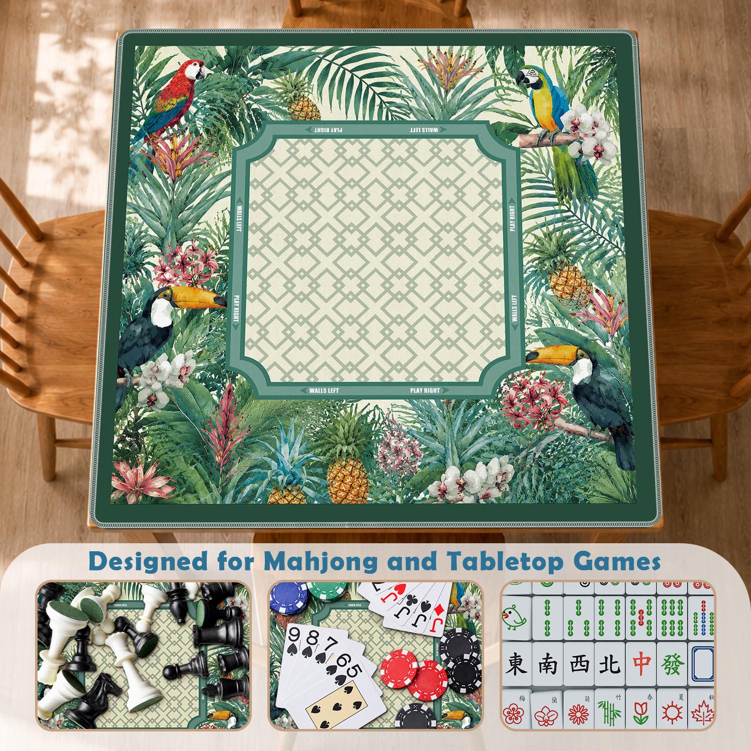 Tapis de Mahjong pour table, décor de jeu 112