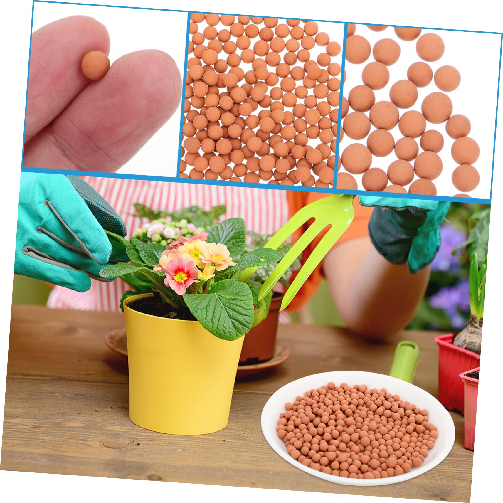 TOYANDONA Ceramsita de Jardín 2 Bolsas Roja para Cultivo de Flores | Sustrato Aniónico, para Maceta Hidropónica y Cuenco Mat, Drenaje Rápido Gusanos