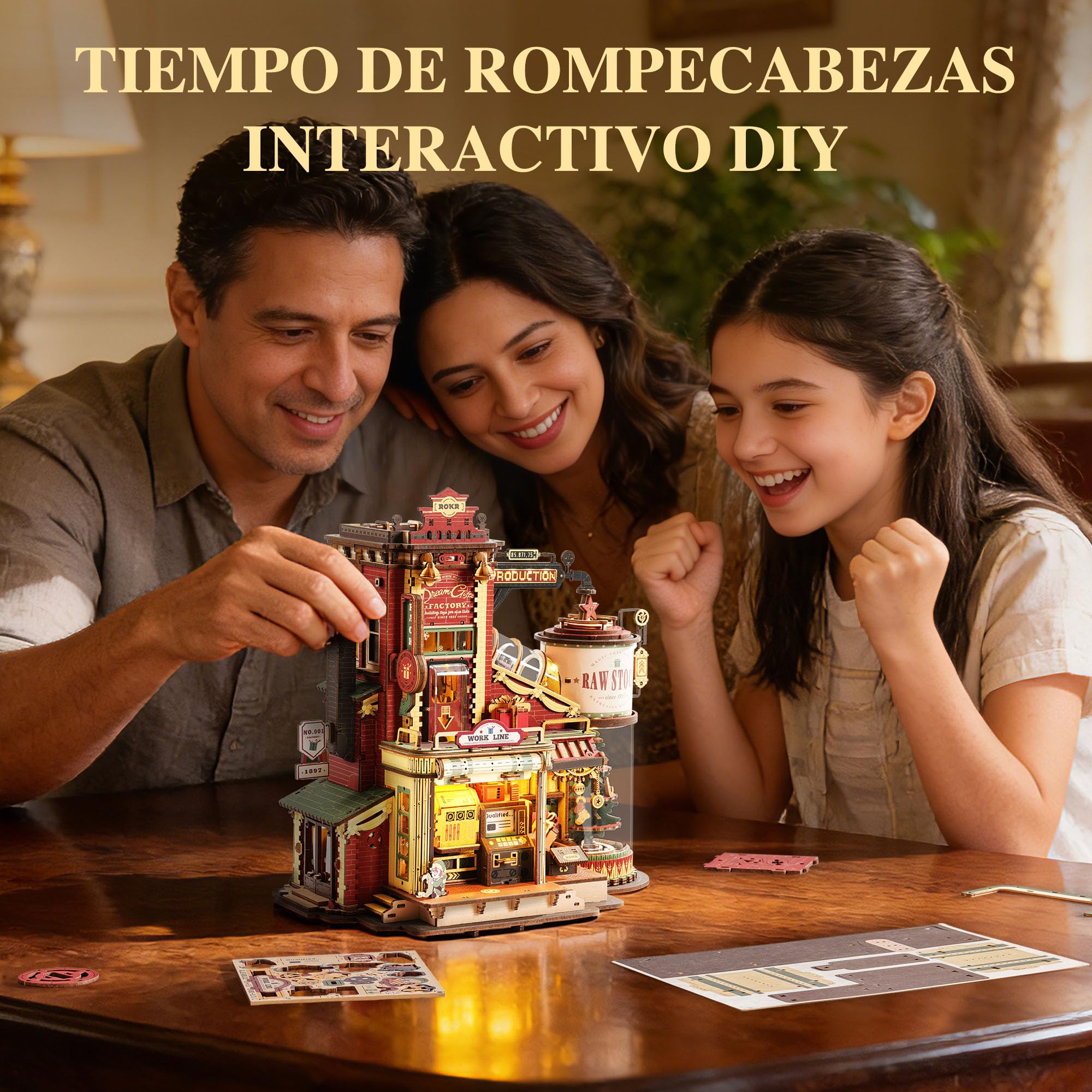 ROKR Puzzle 3D Madera Dream Gift Factory Maquetas para Construir Adultos Regalos de Pascua Navidad Caja de música EAB01