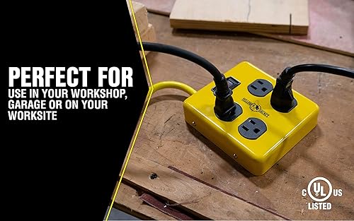 Miniatura 3 de Yellow Jacket Adaptador de bloque de fuente de alimentación de 4 tomas de corriente montable con certificación UL 2177N con un interruptor iluminado