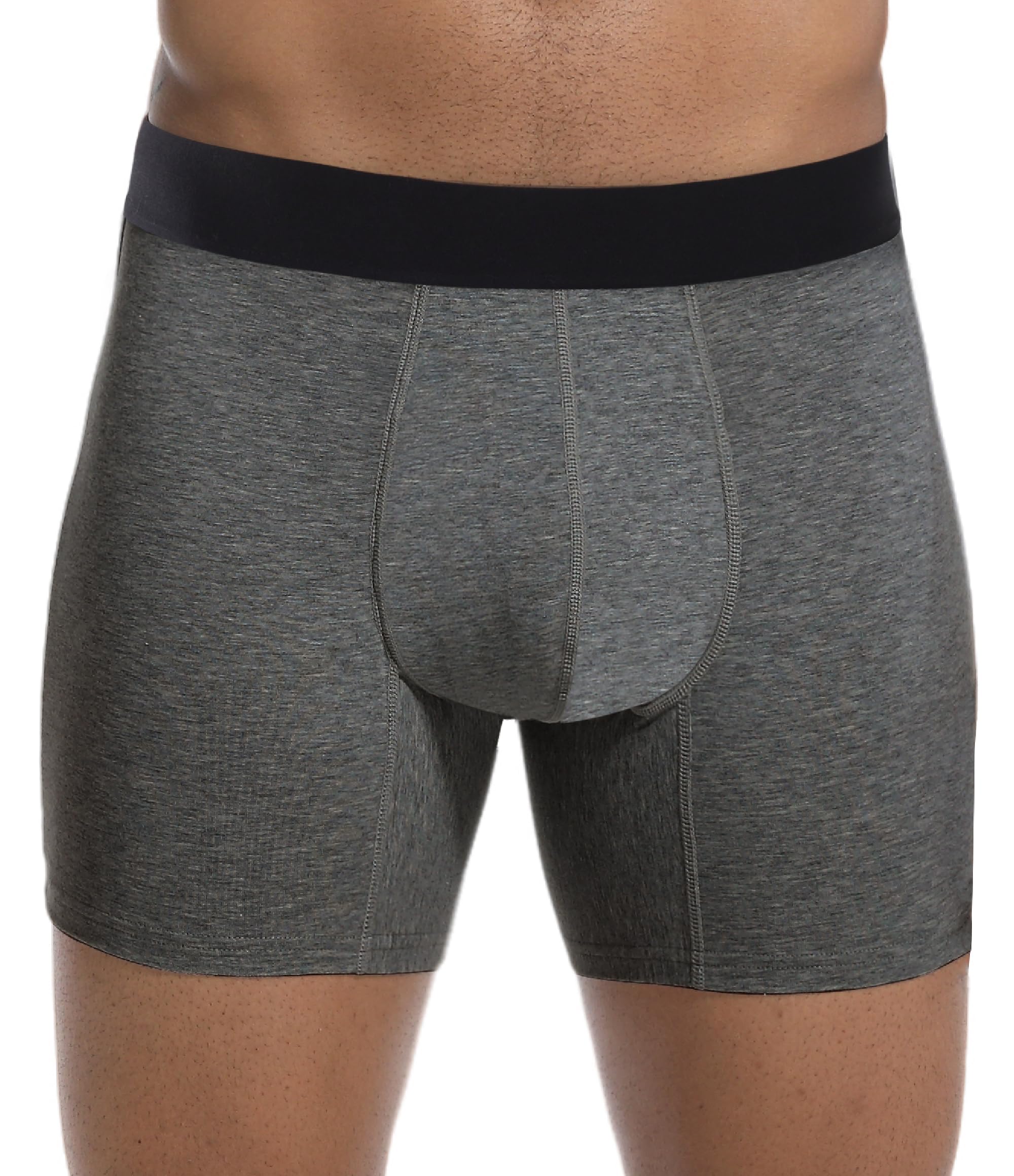 IRISMORII Adult Incontinence Protective Underwear for Men Washable Bladder Leak Proof Boxer Brief with 60ml Absorbency 1 Pack (Dark Gray, 2XL)