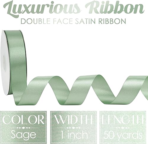 Vista 714 de MEEDEE Orange Satin Ribbon - 1.5 inch Double Faced Satin Ribbon, 50 Yards - Neon Tangerine - For Christmas, Thanksgiving, Halloween, Weddings