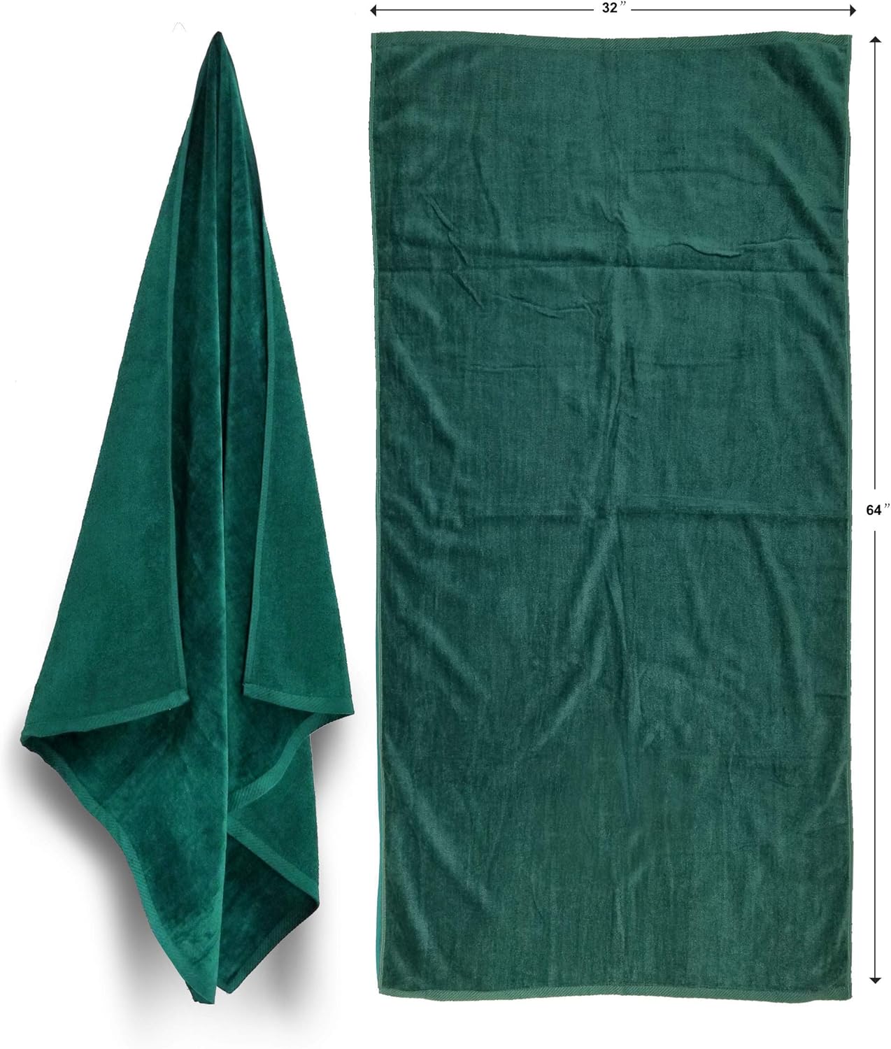 Beach Towels Size 32"x64" Terry Velour Large and Heavy 16 Lb/Dz 100% Cotton (Burgundy PMS 505-C)