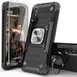 IDYStar for Galaxy A10E Case with Screen Protector,Shockproof Drop Test Slim Fit Cover with Car Mount Kickstand Lightweight Protective Cover for Galaxy A10E,Black