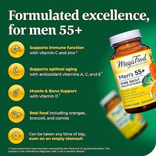 Miniatura 6 de MegaFood Hombres 55 One Daily - Multivitamínico para hombres con vitaminas B12 C y D zinc y selenio sin OMG sin gluten vegetariano y hecho sin