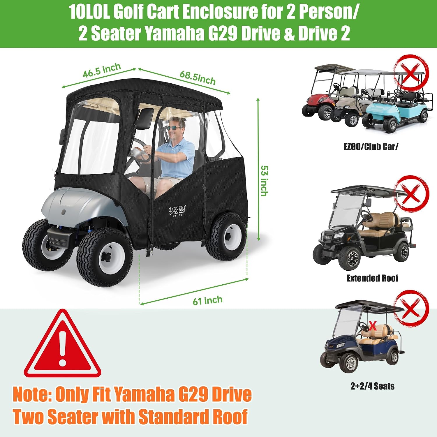 2 Passenger Golf Cart Enclosure