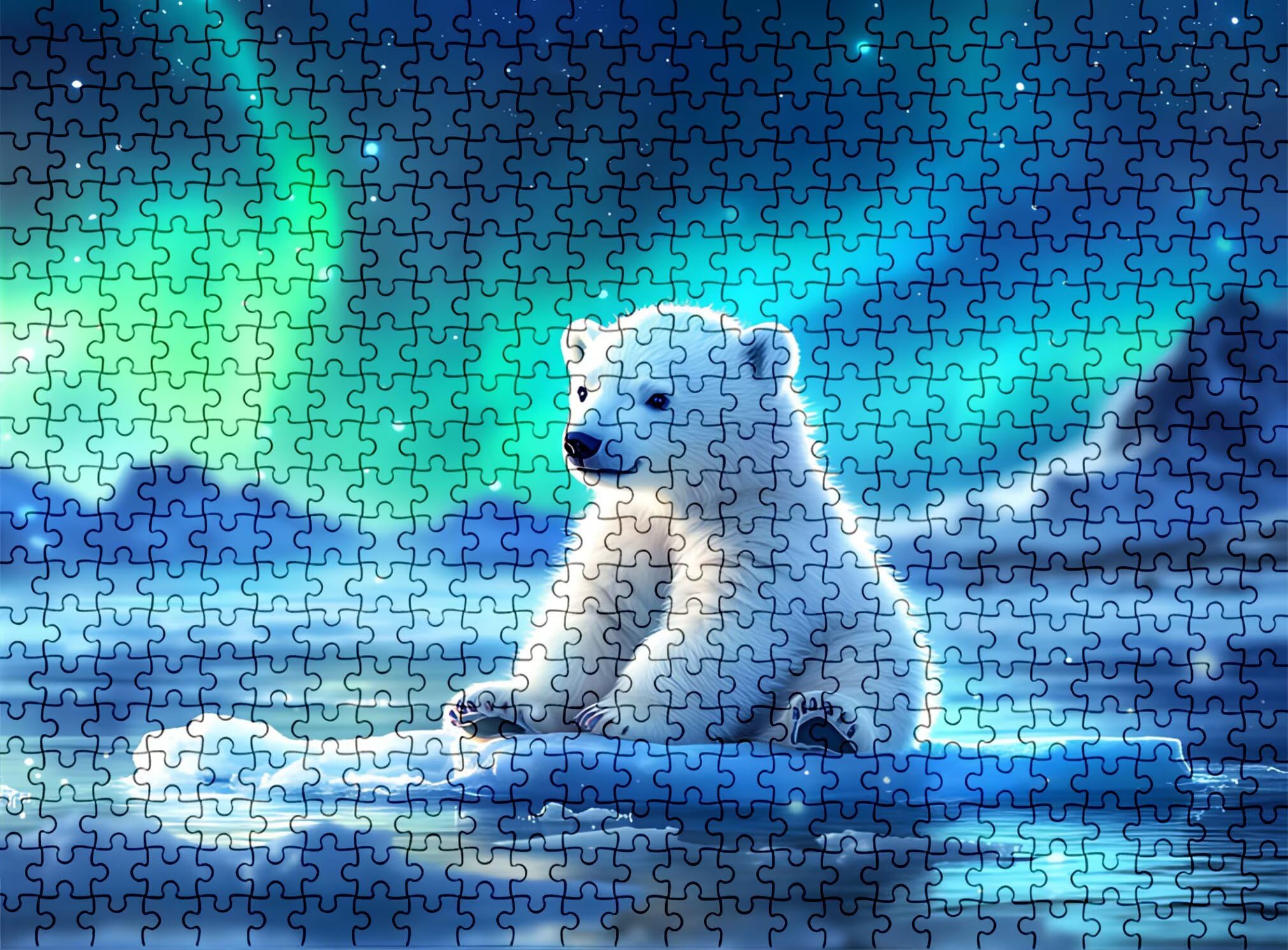 Puzzle 5000 elementów, drewniane puzzle dla dorosłych – Impossible Puzzle 156,5 x 105,5 cm niffy gra myśleniowa dla kobiet i mężczyzn, gra rodzinna, dekoracja domu, prezent dla kobiet, zorza polarna