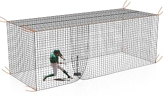 POWSAWER 8x8x20ft Heavy Duty Enclosed Batting Cage Net with Door - Professional Baseball Softball Backyard Practice Net, No Frame