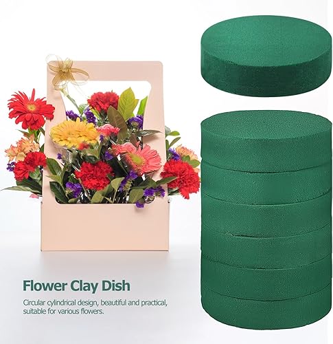 Miniatura 3 de GANAZONO Bloques redondos de espuma floral, bloques de flores artificiales, espuma floral seca para flores artificiales, suministros de arreglos