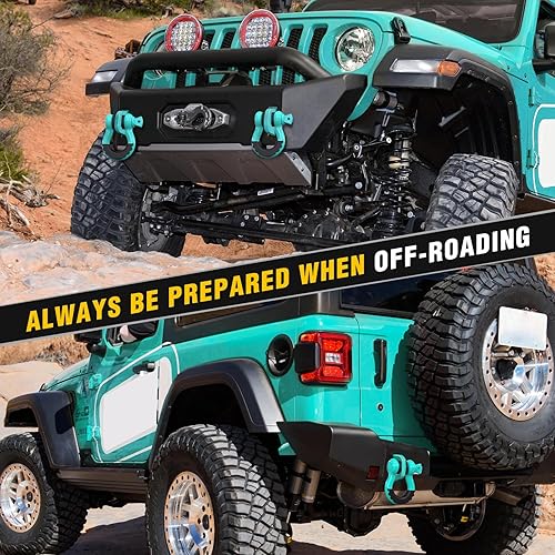 Miniatura 7 de Nilight Paquete de 2 grilletes de anillo en D de 34 pulgadas con pasador de tornillo de 78 pulgadas, 41,887 libras de resistencia a la rotura,