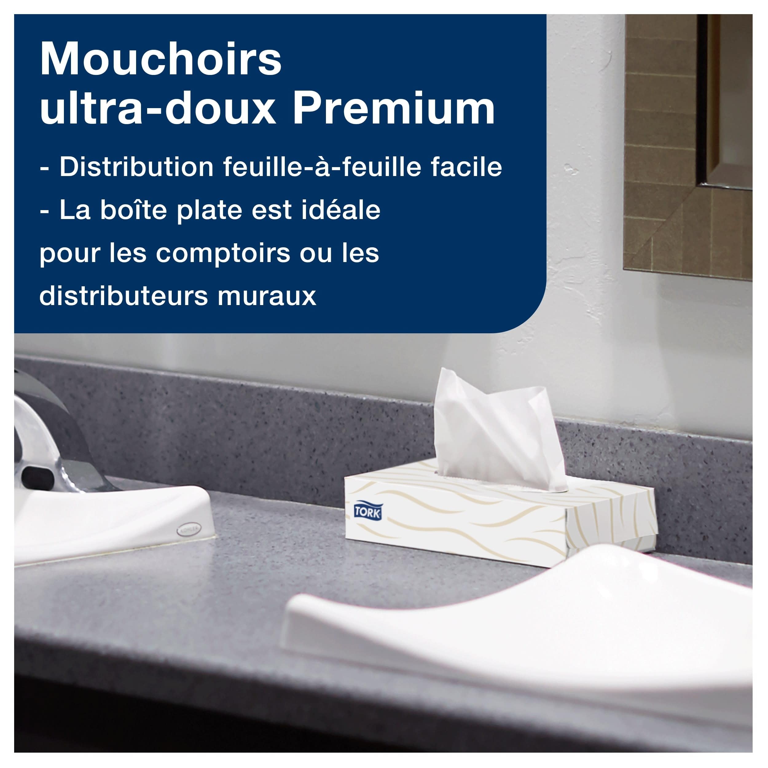 TORK 140280 Mouchoirs Rectangle Extra Doux, Blanc, Système F1 - 30 Boites de 100