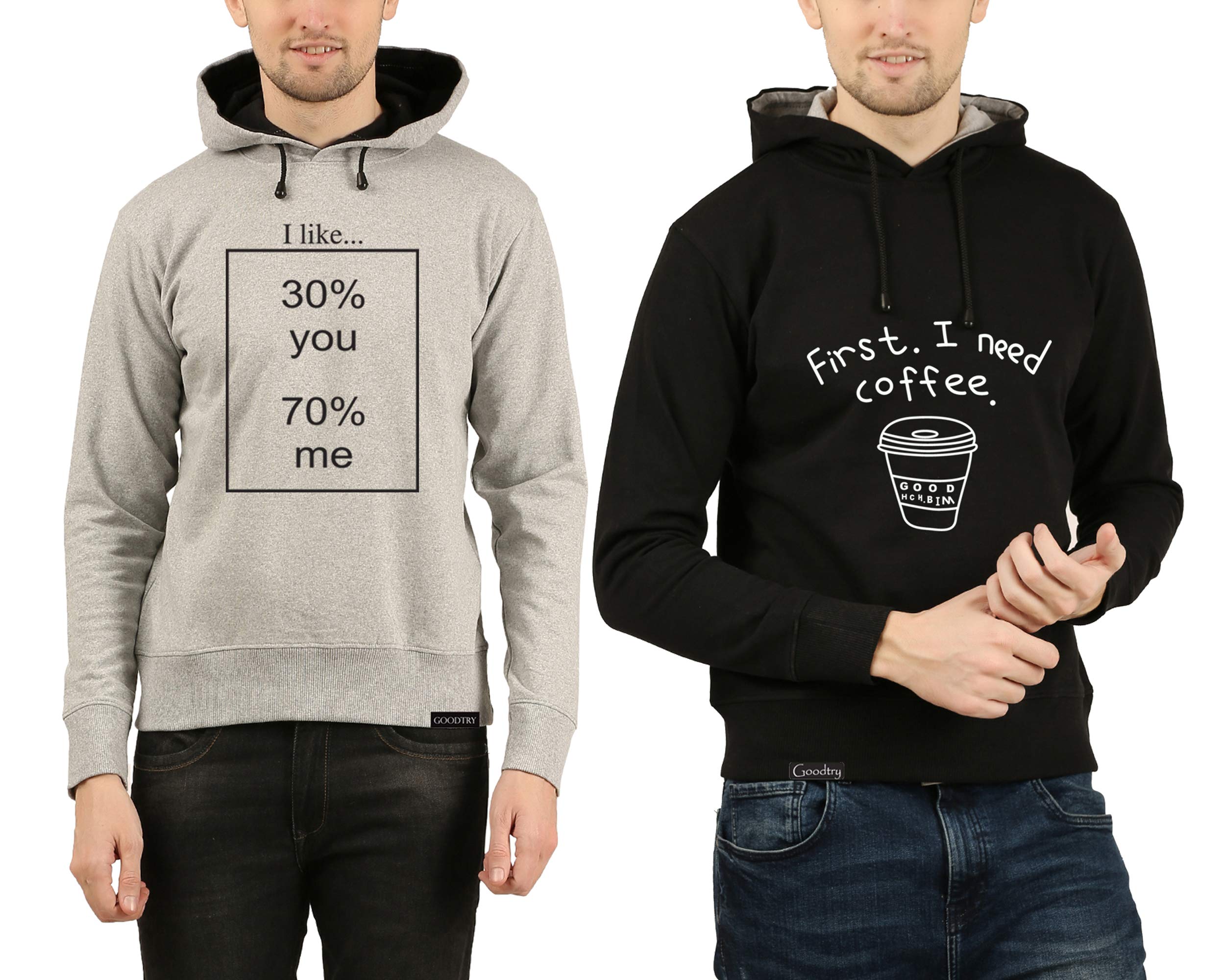 Goodtry GMen's Cotton Printed Hoodies Combo 2