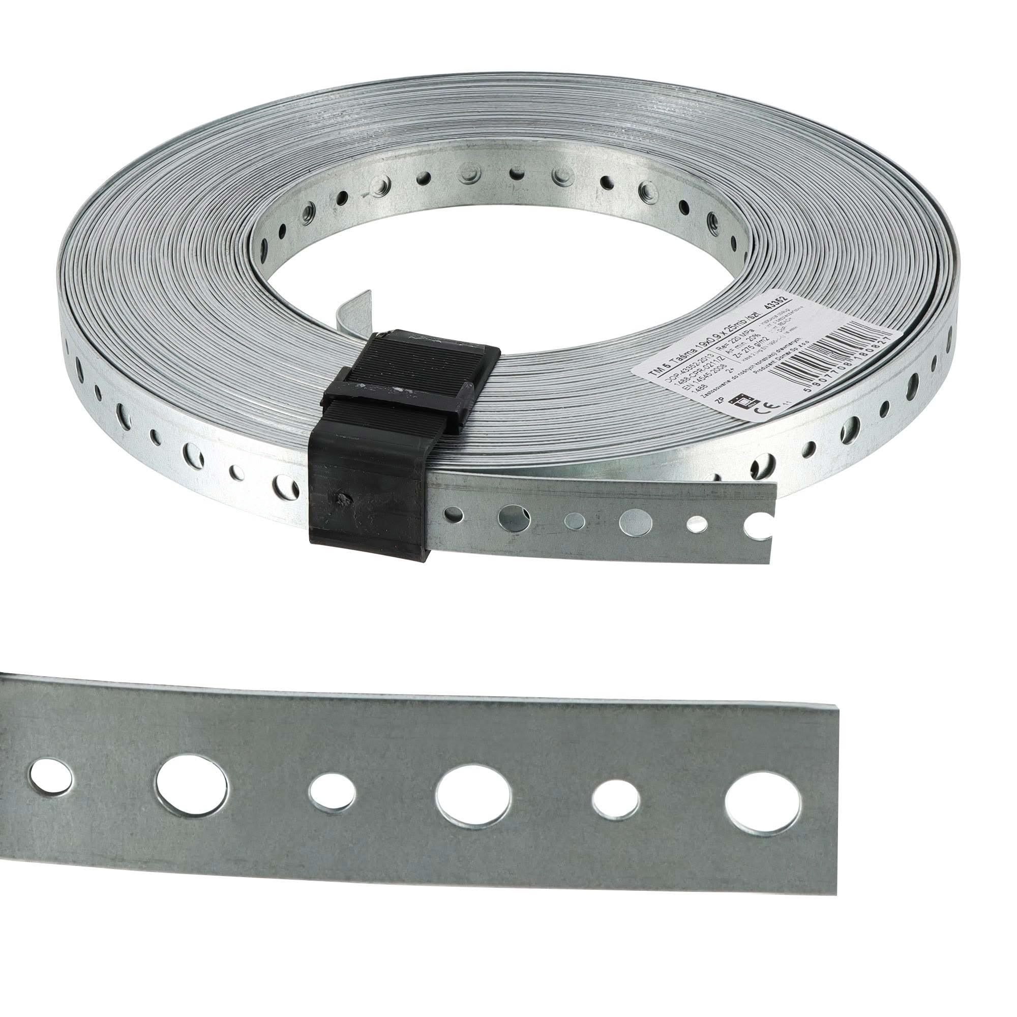 Feuillard perforé galvanisée - 20 x 0,9 mm x 25 m