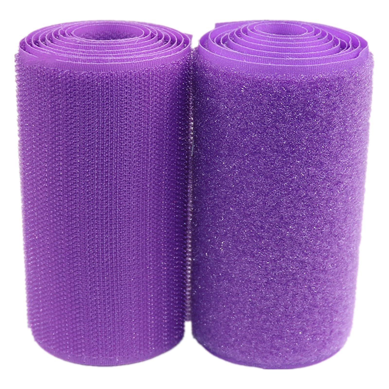 LYVQZPWLR Versatile Hook and Loop Tape， Hook and Loop Tape 100MM Wide Non-Adhesive Nylon Fabric Fastener Sew on Strips Fabric Tape Set(Purple,100MM x 2 Yard)