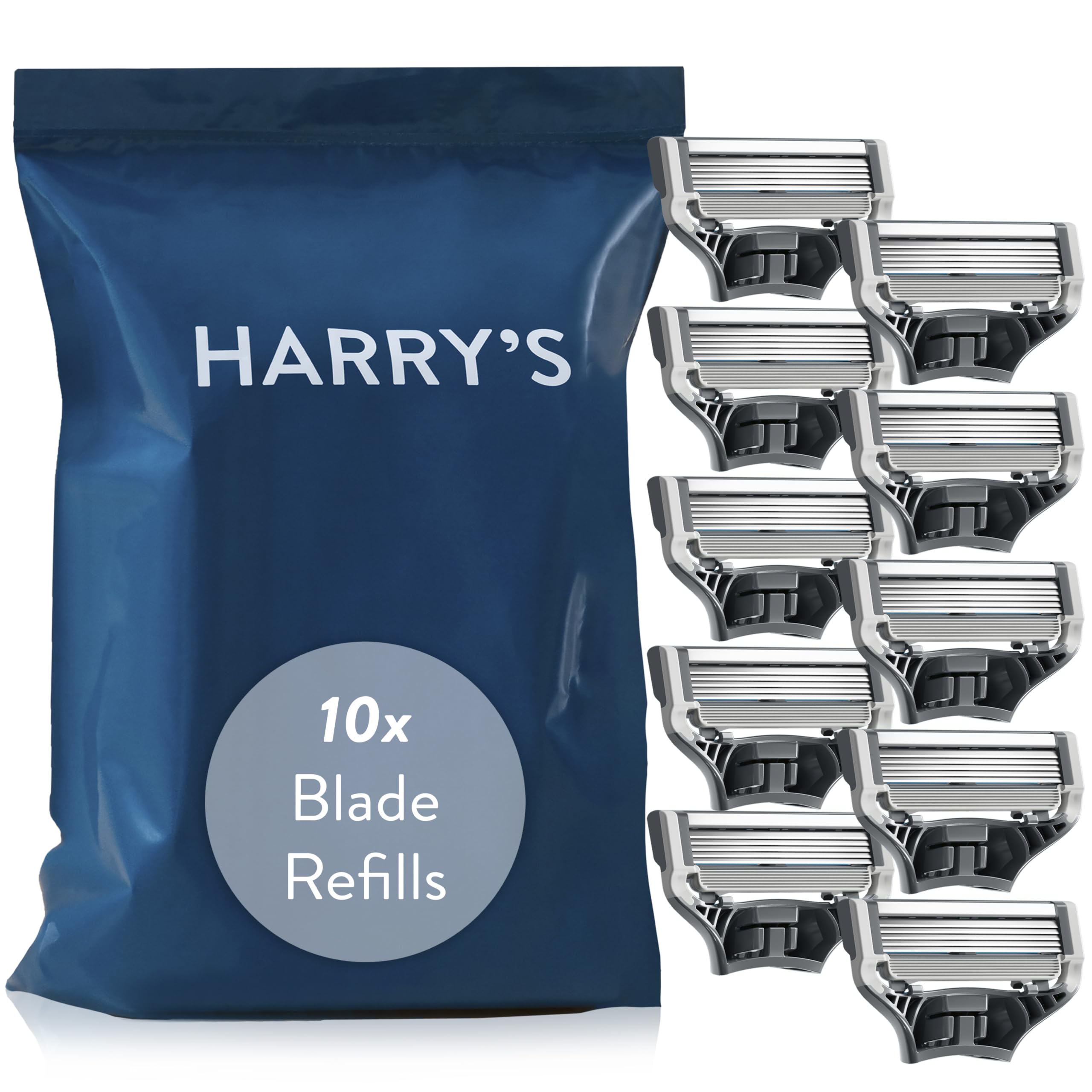 Harry's Razor Blades Refill, (10) Razor Head Refills with Precision Trimmer, 5 Anti-Friction Shaving Blades, Compatible with Harry's Razors for Men