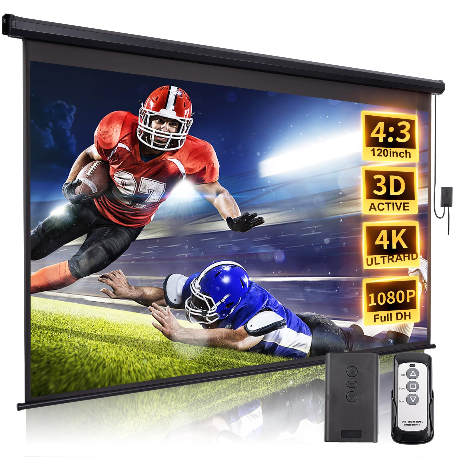 Amazon.com: 120 Inch Projector Screen Motorized 4:3 HD Electric
