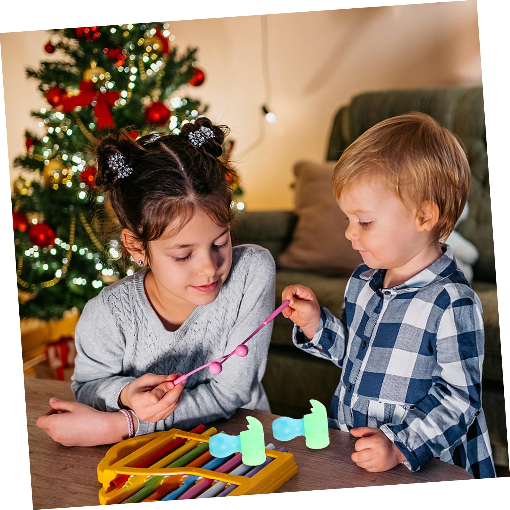 FOYTOKI Toy Hammer Simulation for Boys and Girls 20pcs Luminous Gravity Hammer Safe Fun Boys and Girls Toy