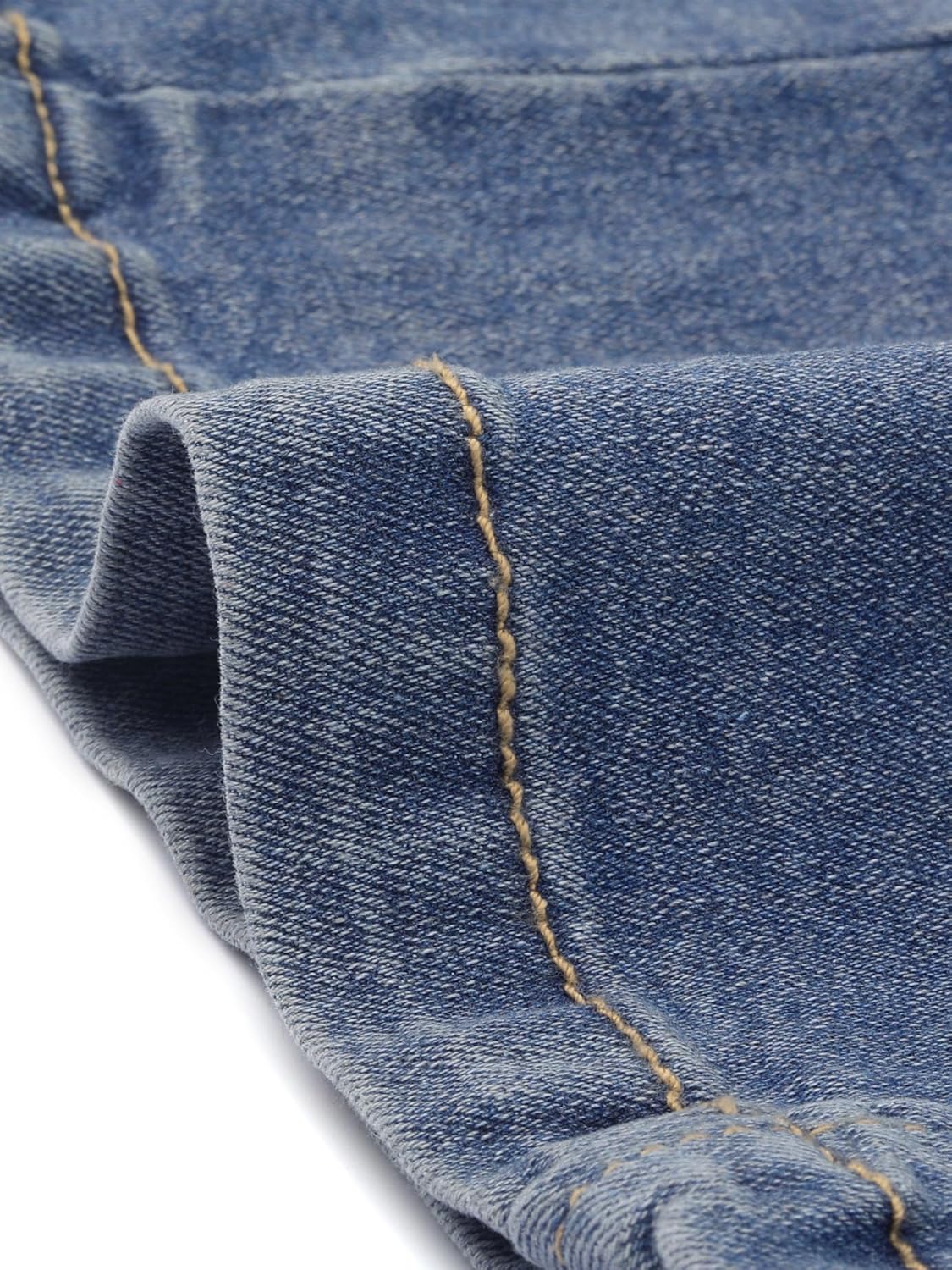 Allegra K Women’s Denim Dress Button Down Collar V Neck Long Sleeve A-line Cotton Jean Dress